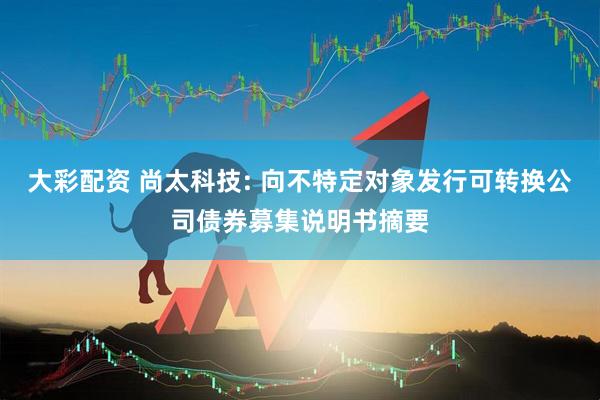 大彩配资 尚太科技: 向不特定对象发行可转换公司债券募集说明书摘要